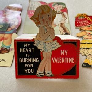Lot of Vintage 1930s 1940s Valentines Day Cards Kitschy Cute